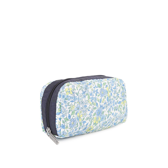 Rectangular Cosmetic In Tapestry Flower Blue - 45586099798318