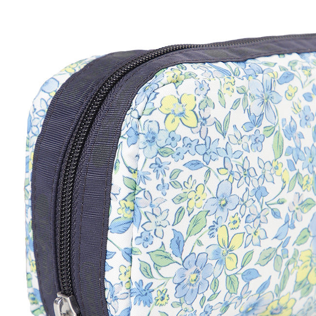 Rectangular Cosmetic In Tapestry Flower Blue - 45586099863854