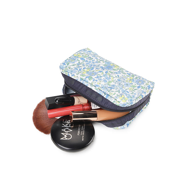 Rectangular Cosmetic In Tapestry Flower Blue - 45586099929390