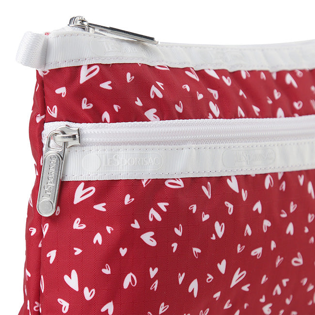 Cosmetic Clutch In Red Mini Hearts Wh - 46321347821870