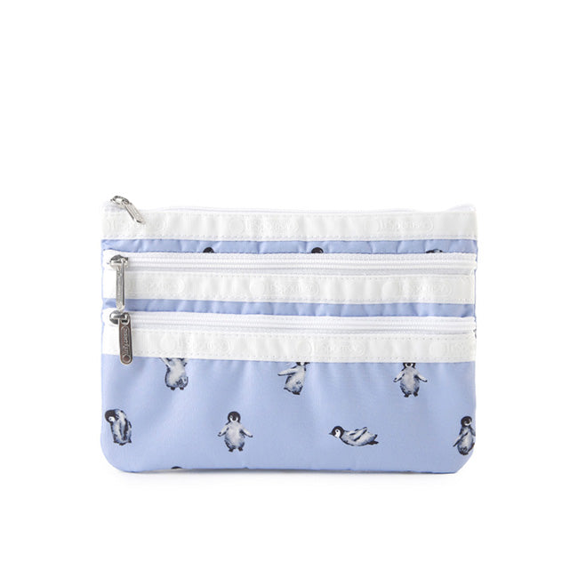3-Zip Cosmetic In Petite Penguins White - 46321353163054