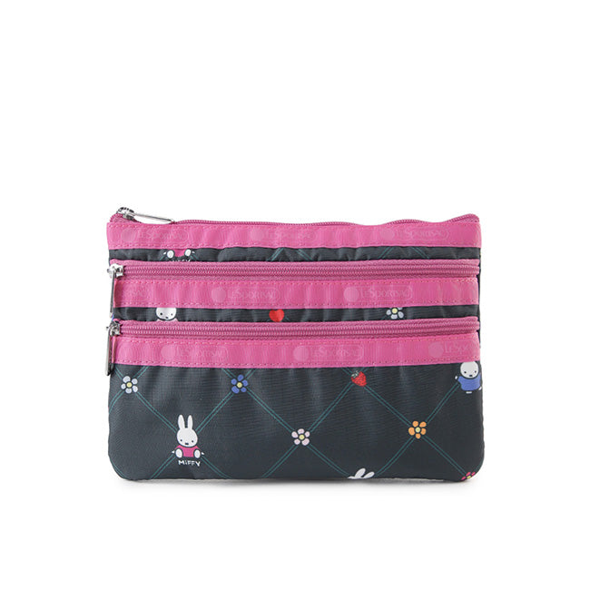 3-Zip Cosmetic In Miffy Orchard Green/Pink - 46321353621806